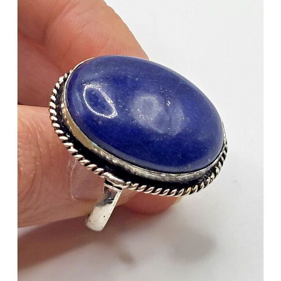 Bohemian Lapis  Round Ring sz 10 - Picture 1 of 7